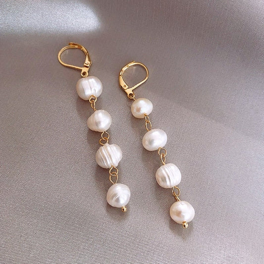 Golden Freshwater Pearl Earrings