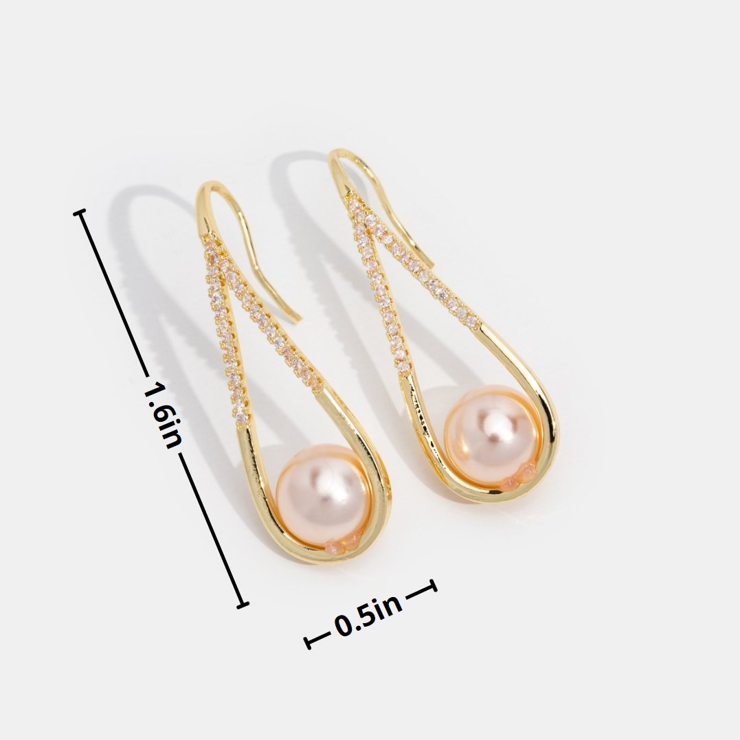 Golden Pearl Drop Earrings