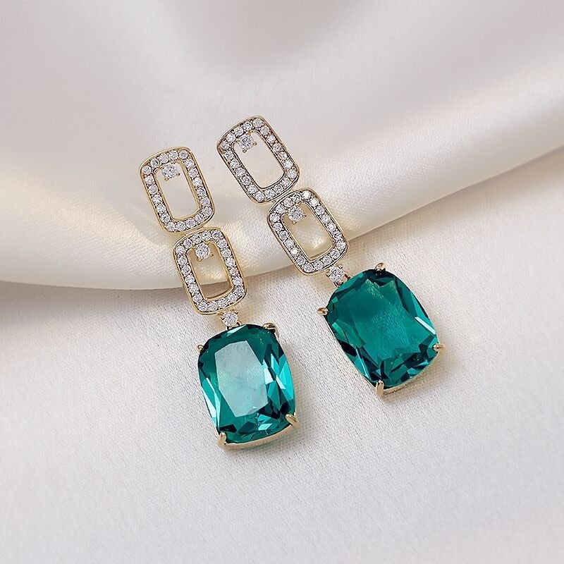 Green Crystal Mist Earrings