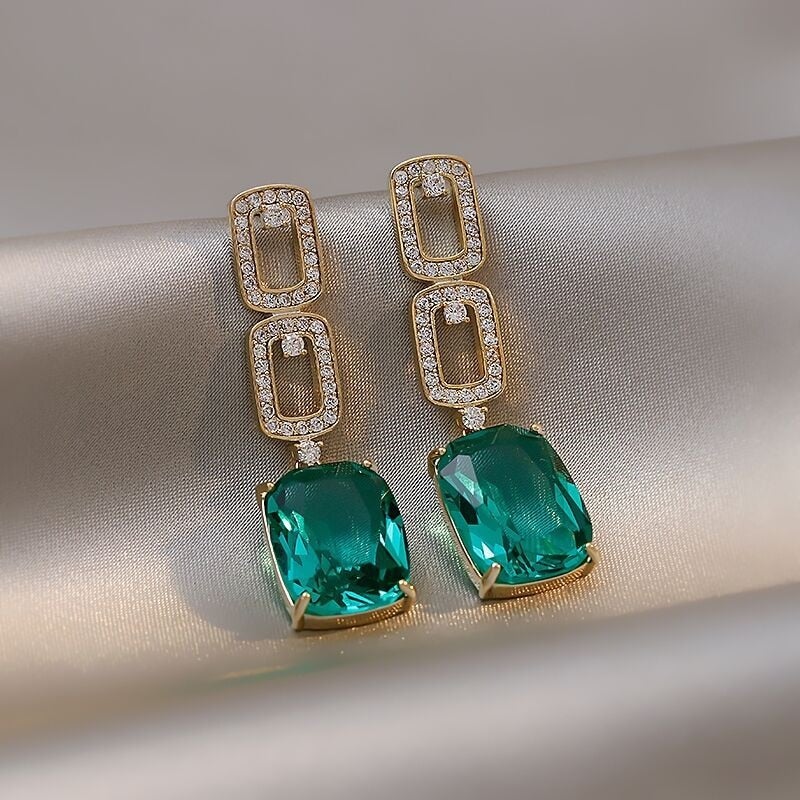 Green Crystal Mist Earrings