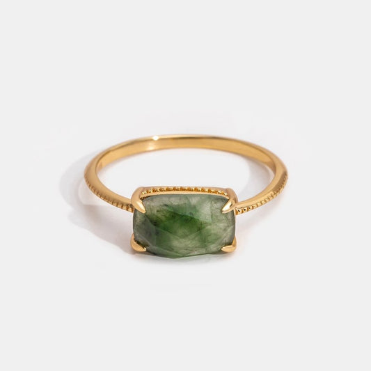 Bague en cristal de quartz vert