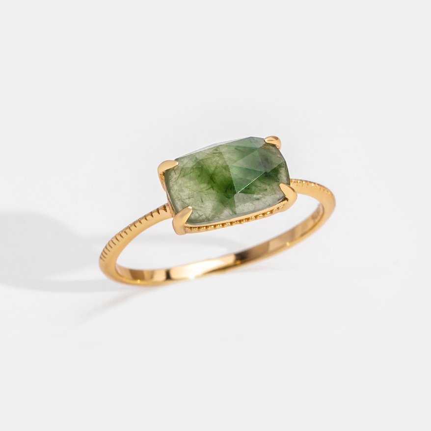 Bague en cristal de quartz vert