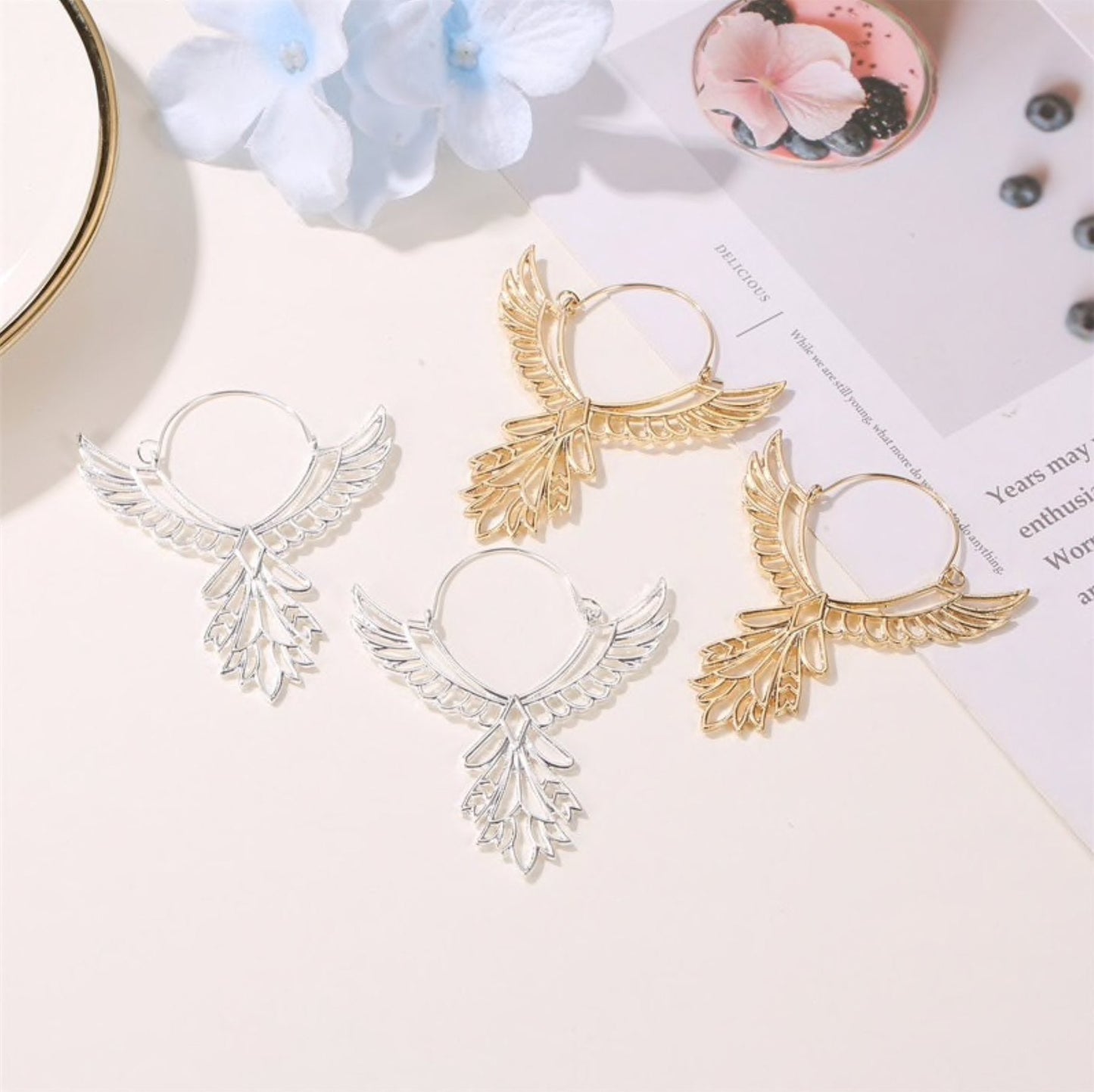 Boucles d'oreilles ange gardien