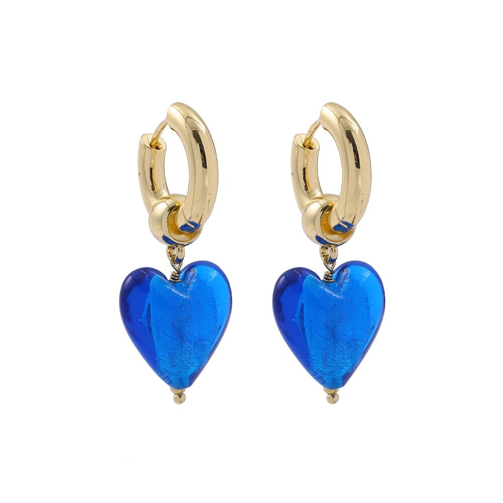 Boucles D'oreilles Coeur De Verre