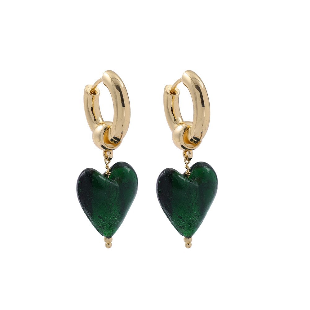 Boucles D'oreilles Coeur De Verre