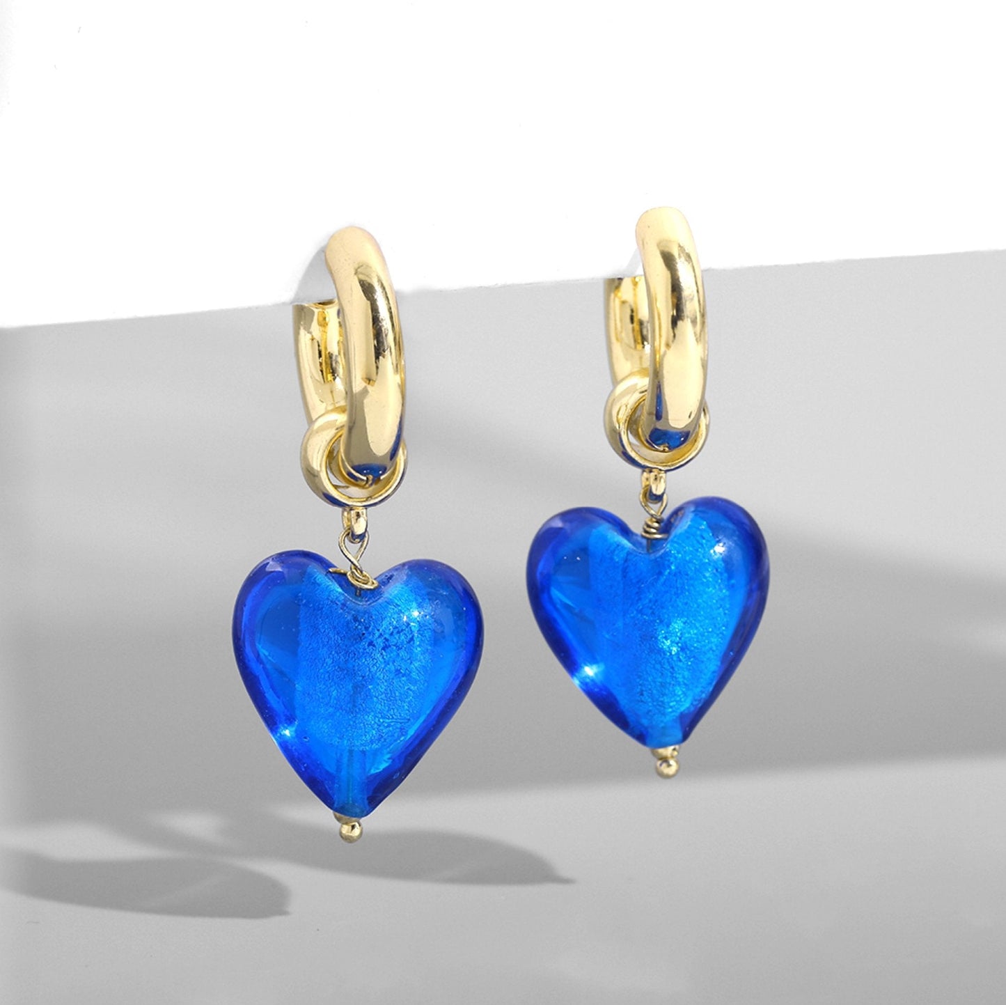 Boucles D'oreilles Coeur De Verre