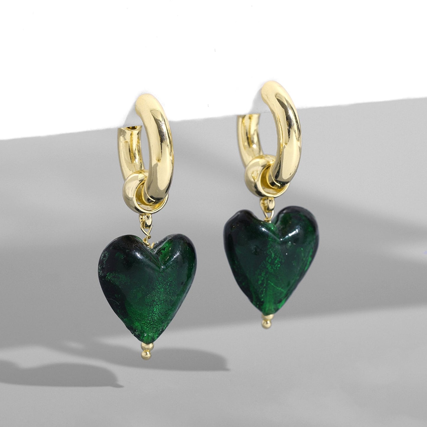 Boucles D'oreilles Coeur De Verre