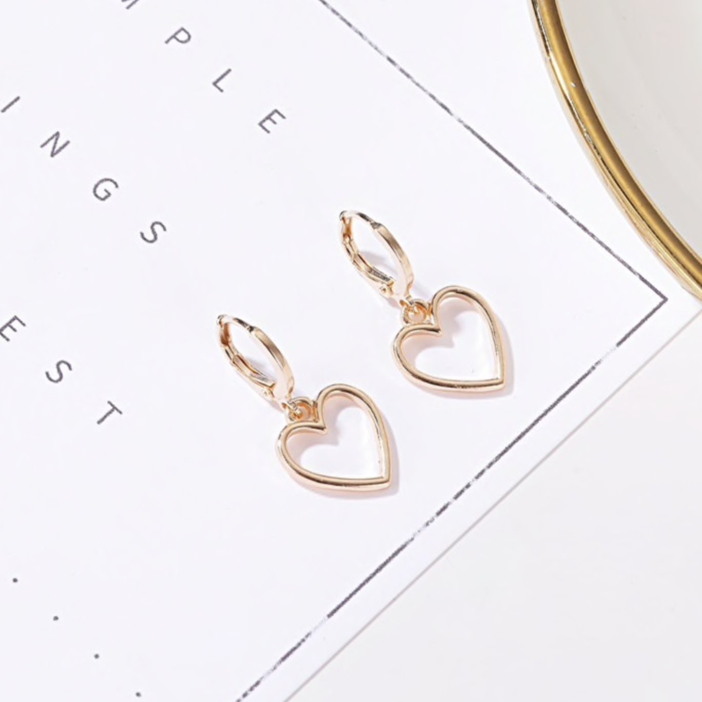 Boucles d'Oreilles Pendantes Coeur Creux