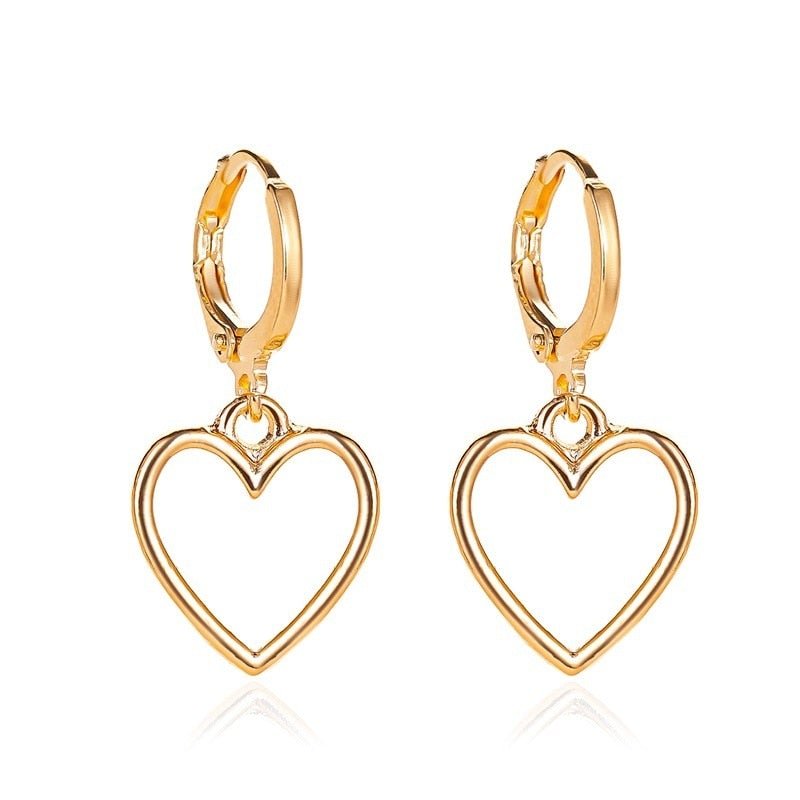 Hollow Heart Drop Earrings