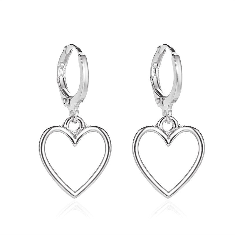 Hollow Heart Drop Earrings