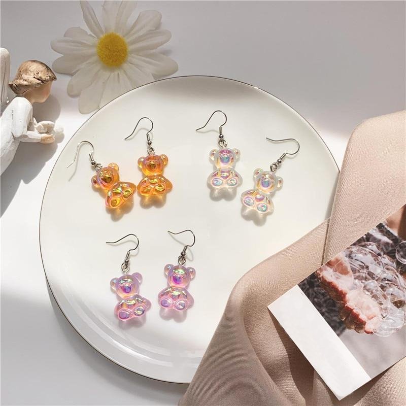 Holographic Teddy Bear Earrings