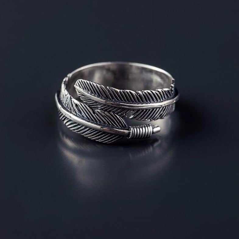 Hope Silver Feather Ring