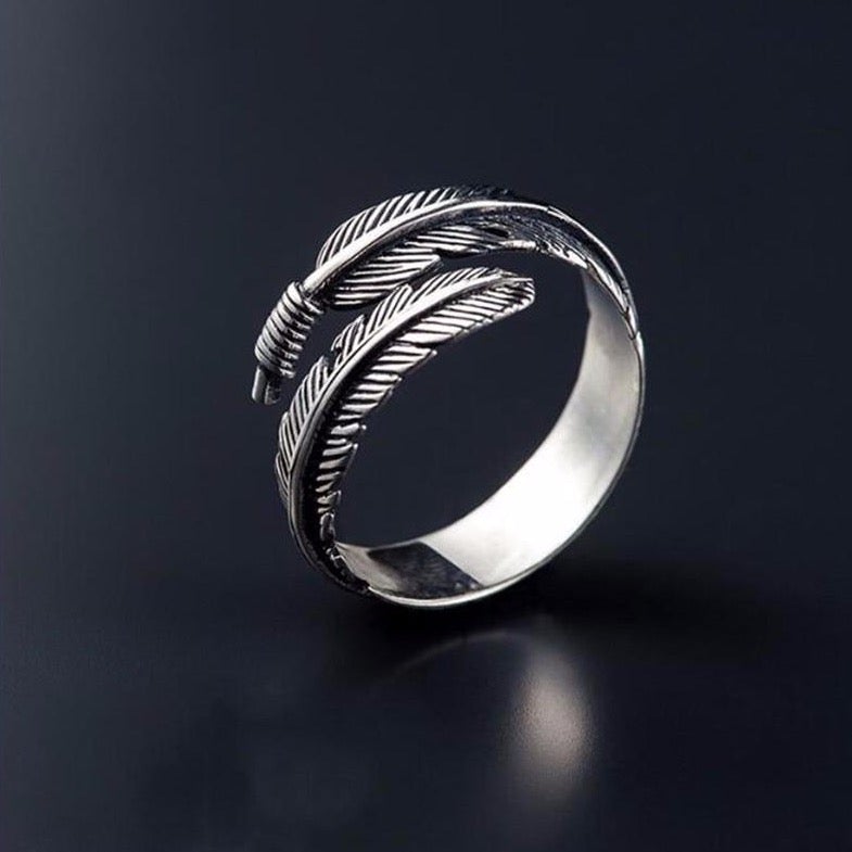 Hope Silver Feather Ring