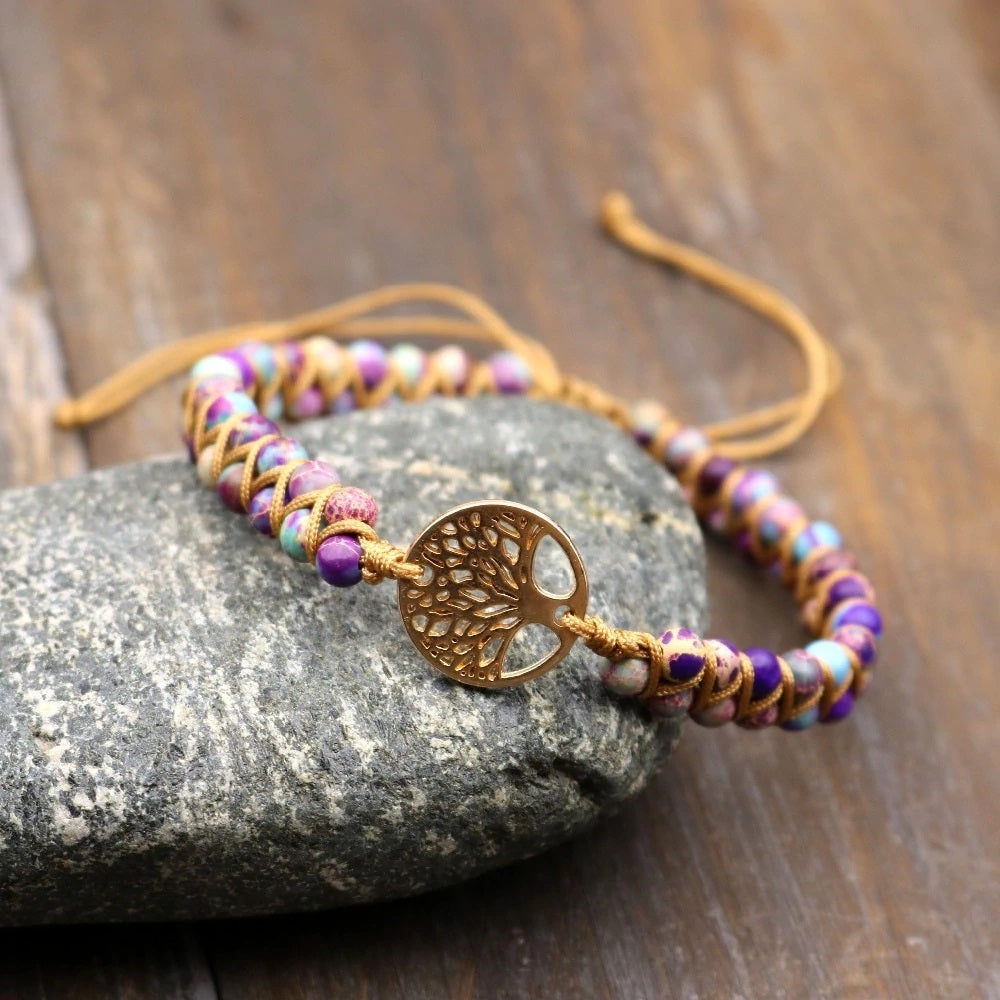 Jasper Stone Tree of Life Bracelet