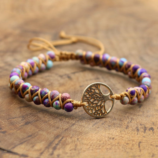 Jasper Stone Tree of Life Bracelet