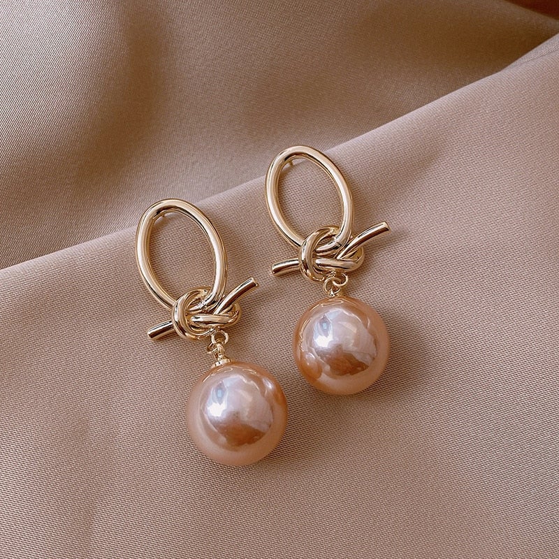 Boucles d'oreilles perles nouées