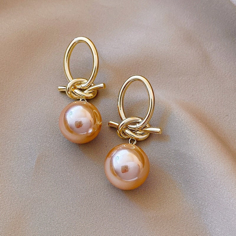 Boucles d'oreilles perles nouées