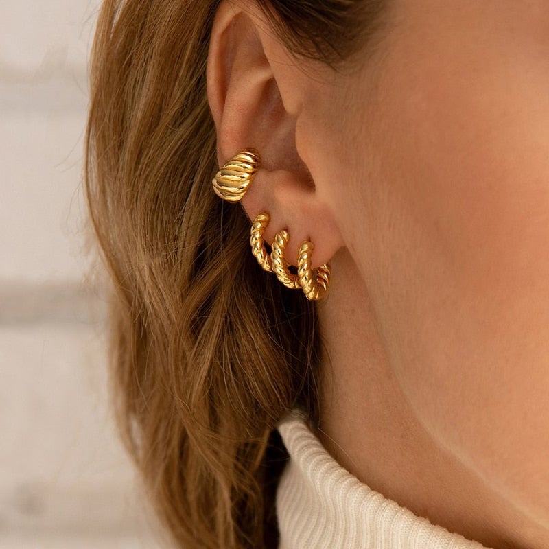 Layla Gold Twist Earrings