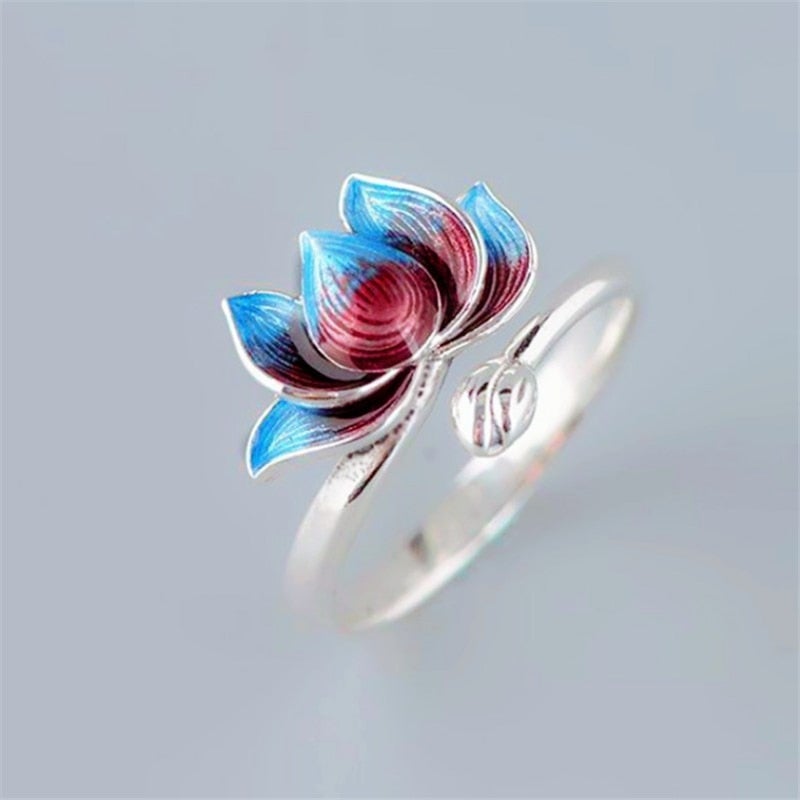 Bague en argent sterling 925 Lotus