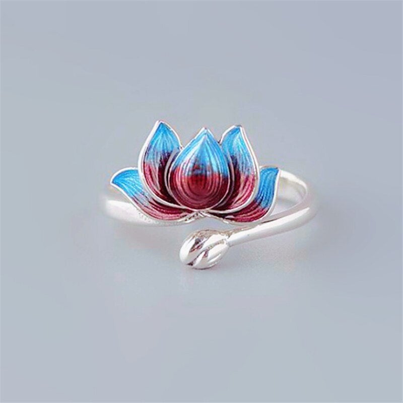 Bague en argent sterling 925 Lotus