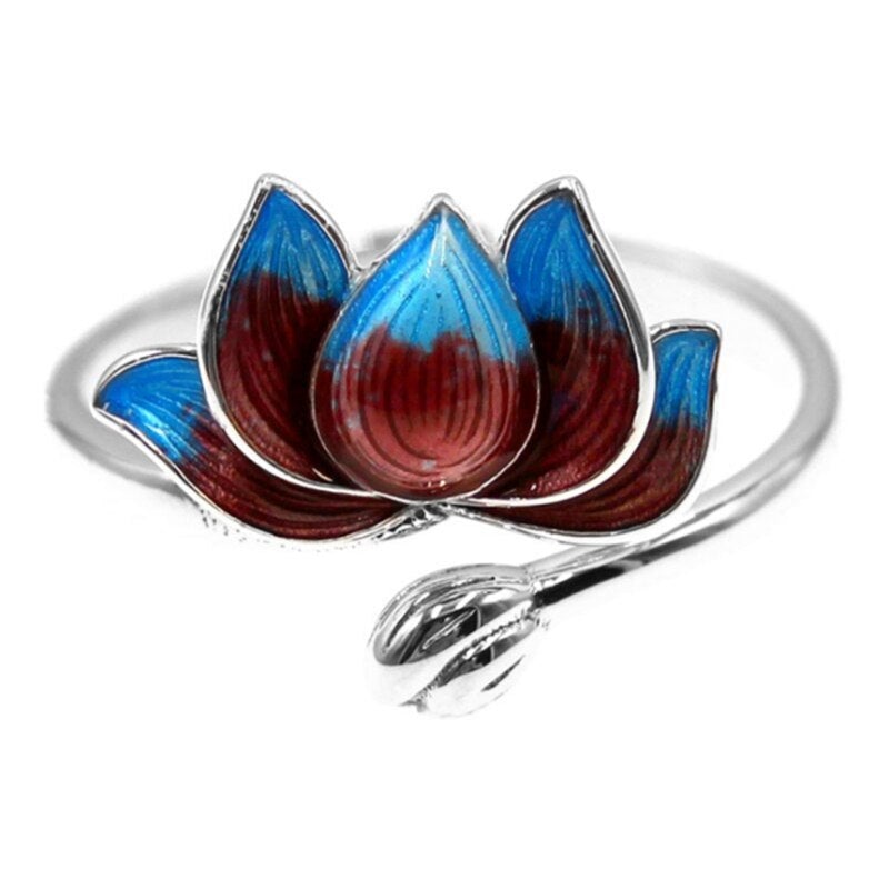 Bague en argent sterling 925 Lotus