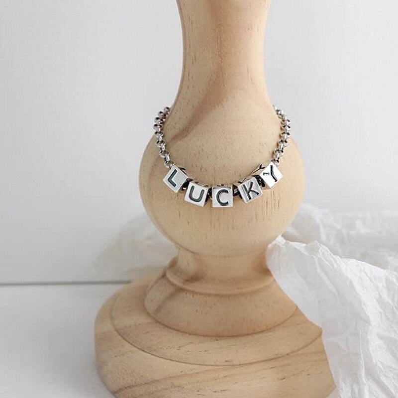 ‘Lucky’ Letter Charm Bracelet