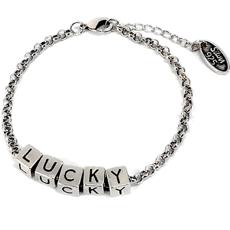 ‘Lucky’ Letter Charm Bracelet