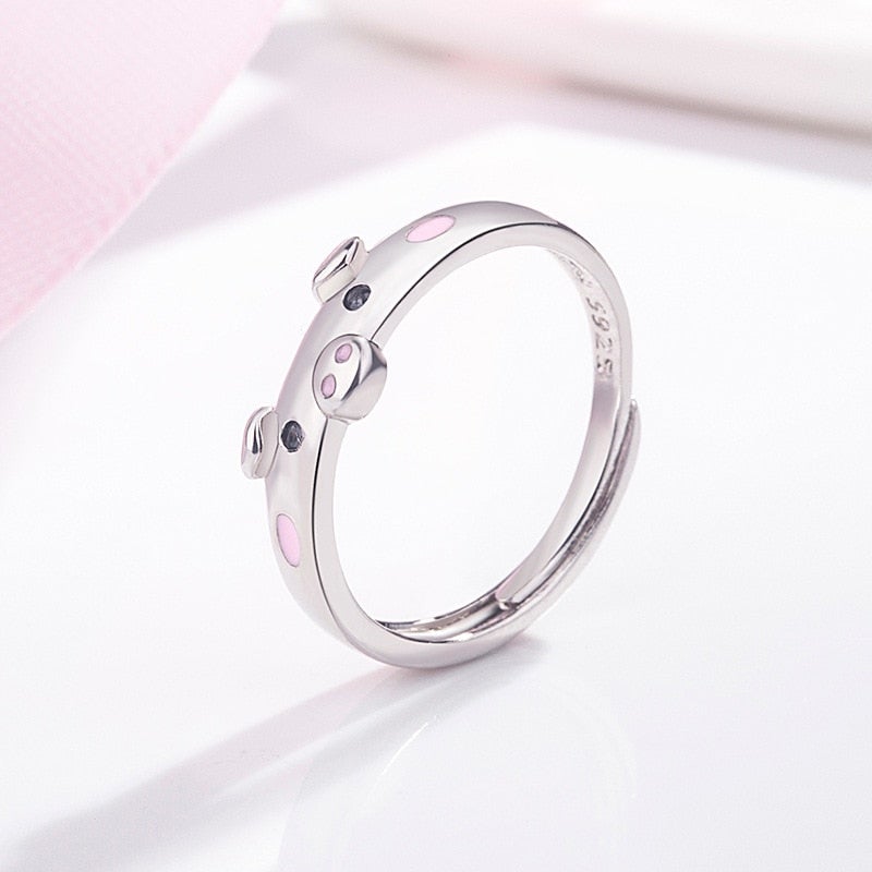 Lucky Pig Silver Ring