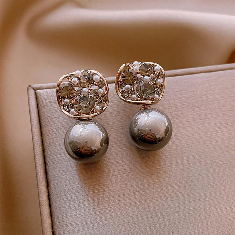 Boucles d'oreilles en perles de cristal de luxe