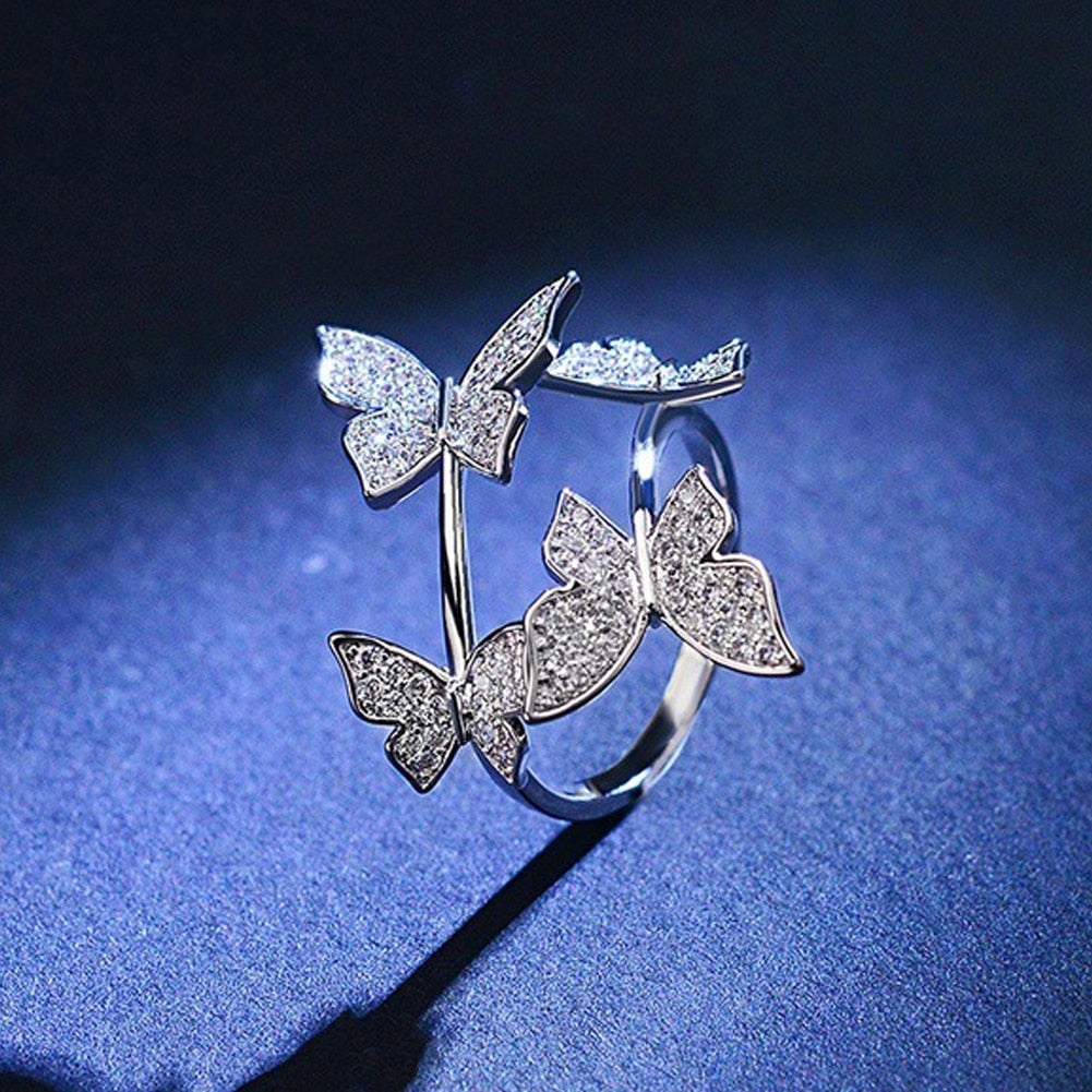 Luxury Crystal Butterfly Ring