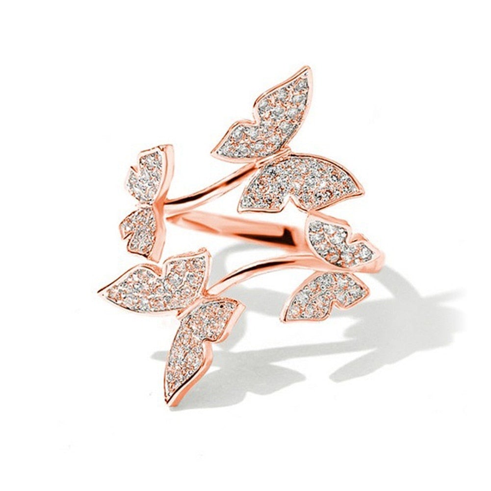 Luxury Crystal Butterfly Ring