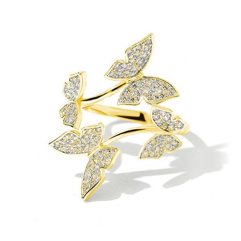 Luxury Crystal Butterfly Ring