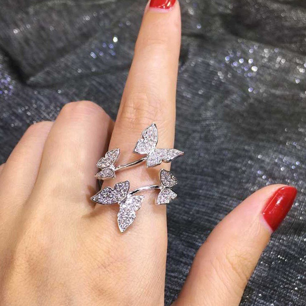 Luxury Crystal Butterfly Ring