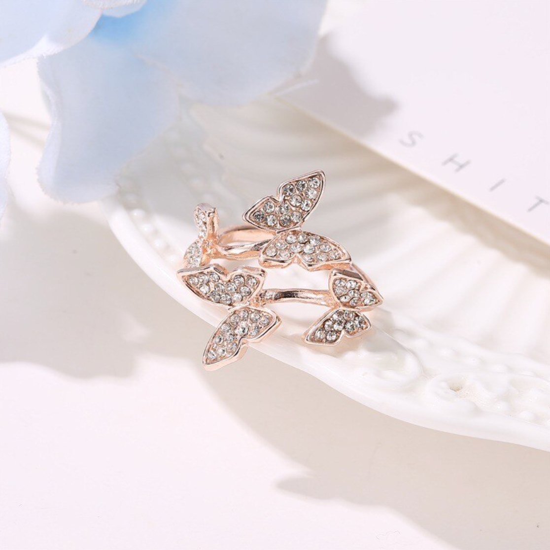 Luxury Crystal Butterfly Ring