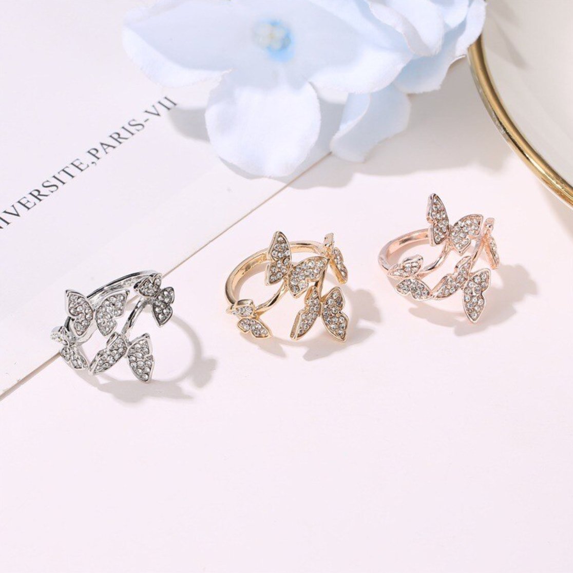 Luxury Crystal Butterfly Ring