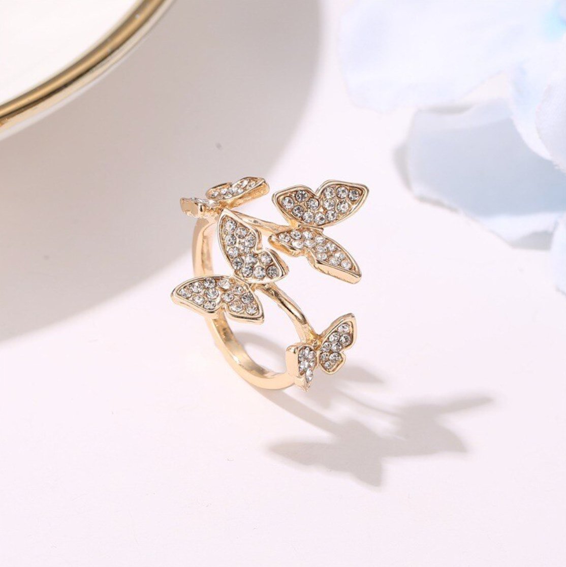 Luxury Crystal Butterfly Ring