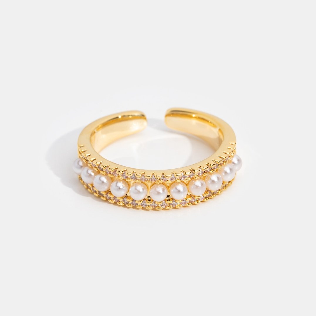 Luxury Gold Pearl Ring