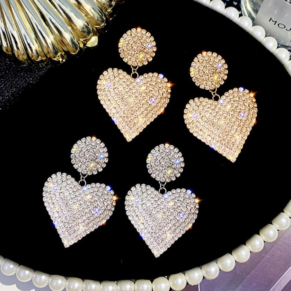 Luxury Heart Drop Earrings