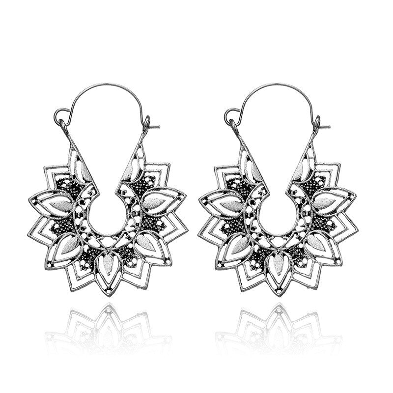 Mandala Flower Drop Earrings