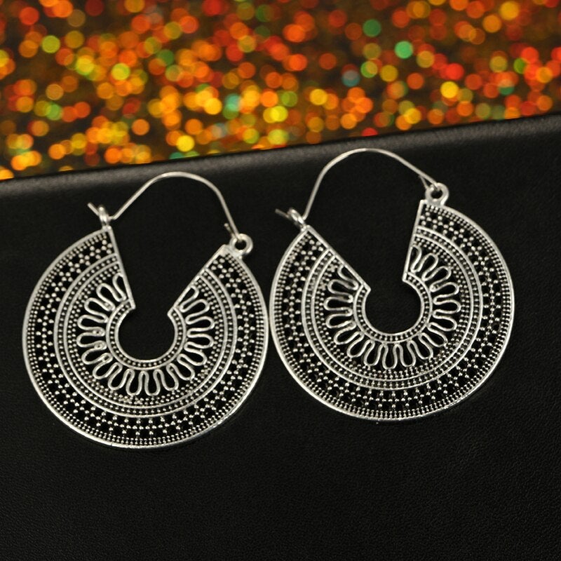 Mandala Hoop Earrings