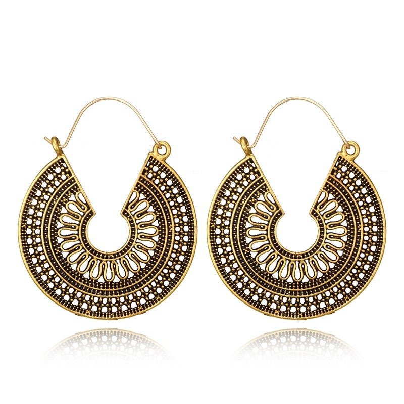 Boucles d'oreilles créoles Mandala