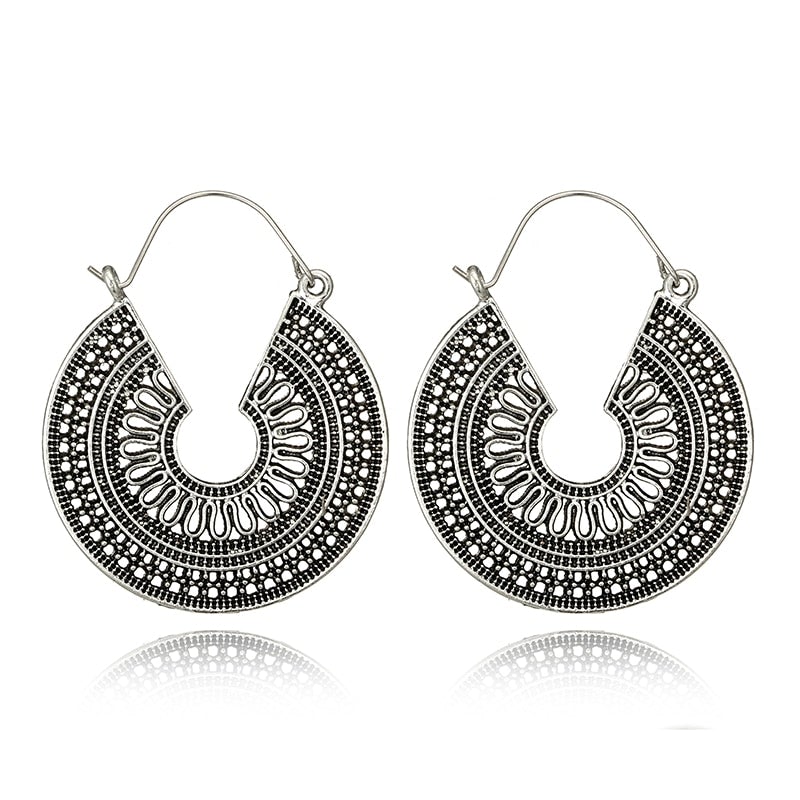 Mandala Hoop Earrings