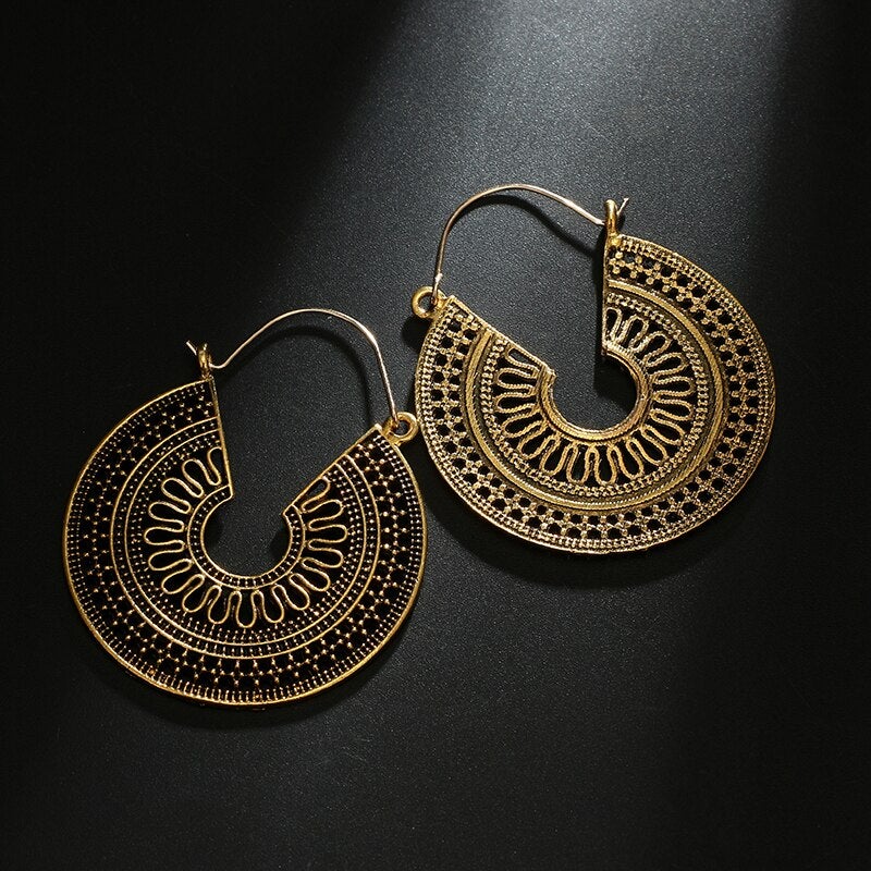 Boucles d'oreilles créoles Mandala