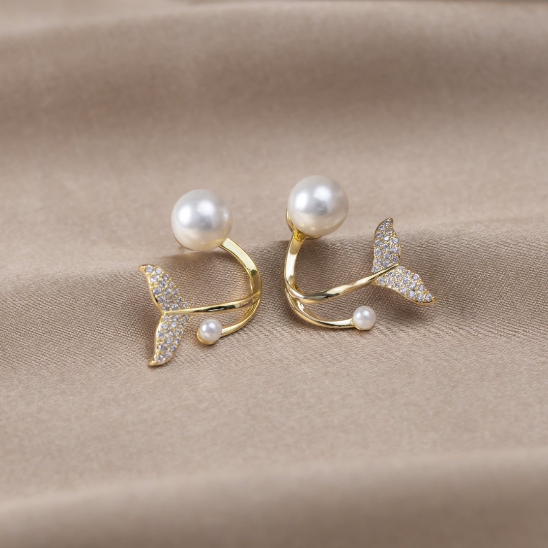 Mermaid Tail Pearl Earrings