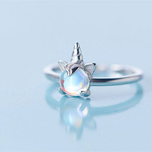 Bague Licorne Argent Pierre de Lune
