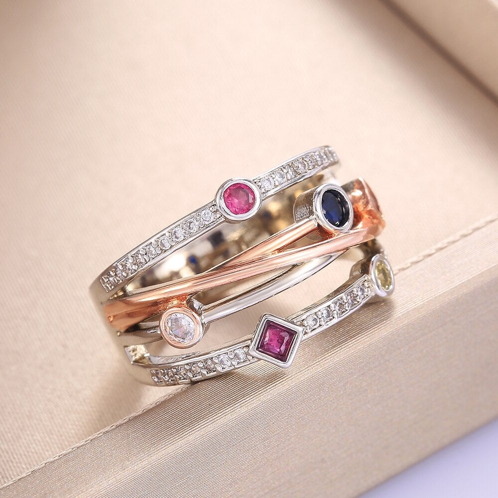 Multi-Color Gemstone Ring
