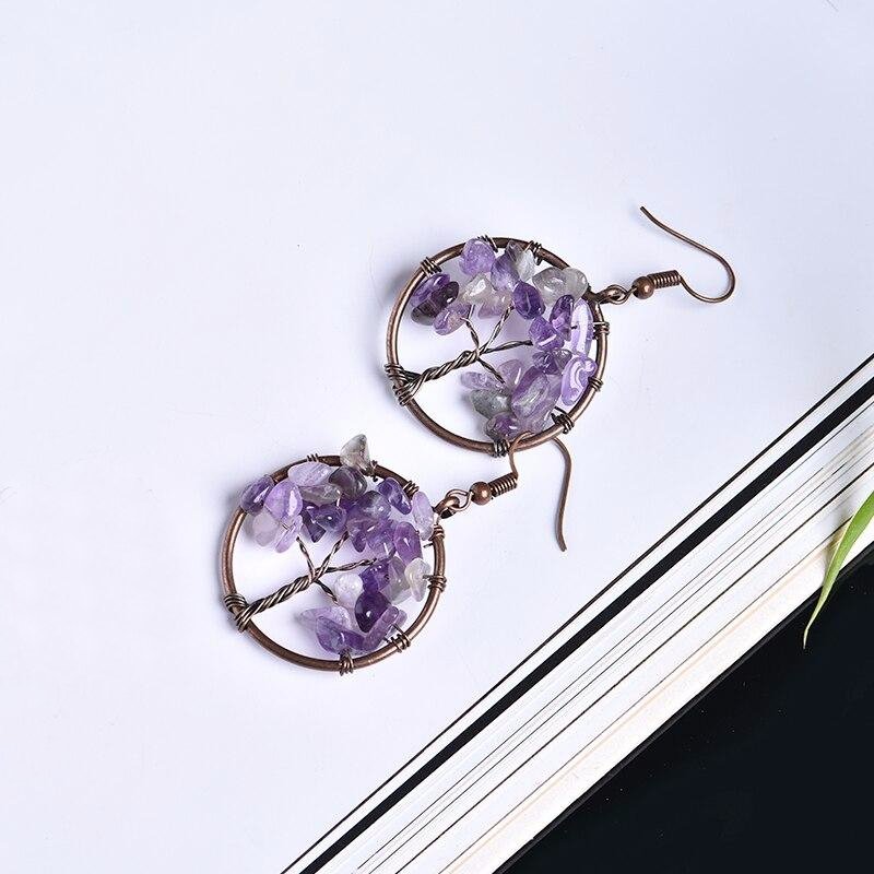 Natural Crystal Tree Earrings