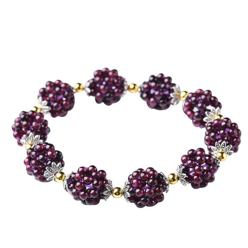 Natural Garnet Stone Blackberry Bracelet