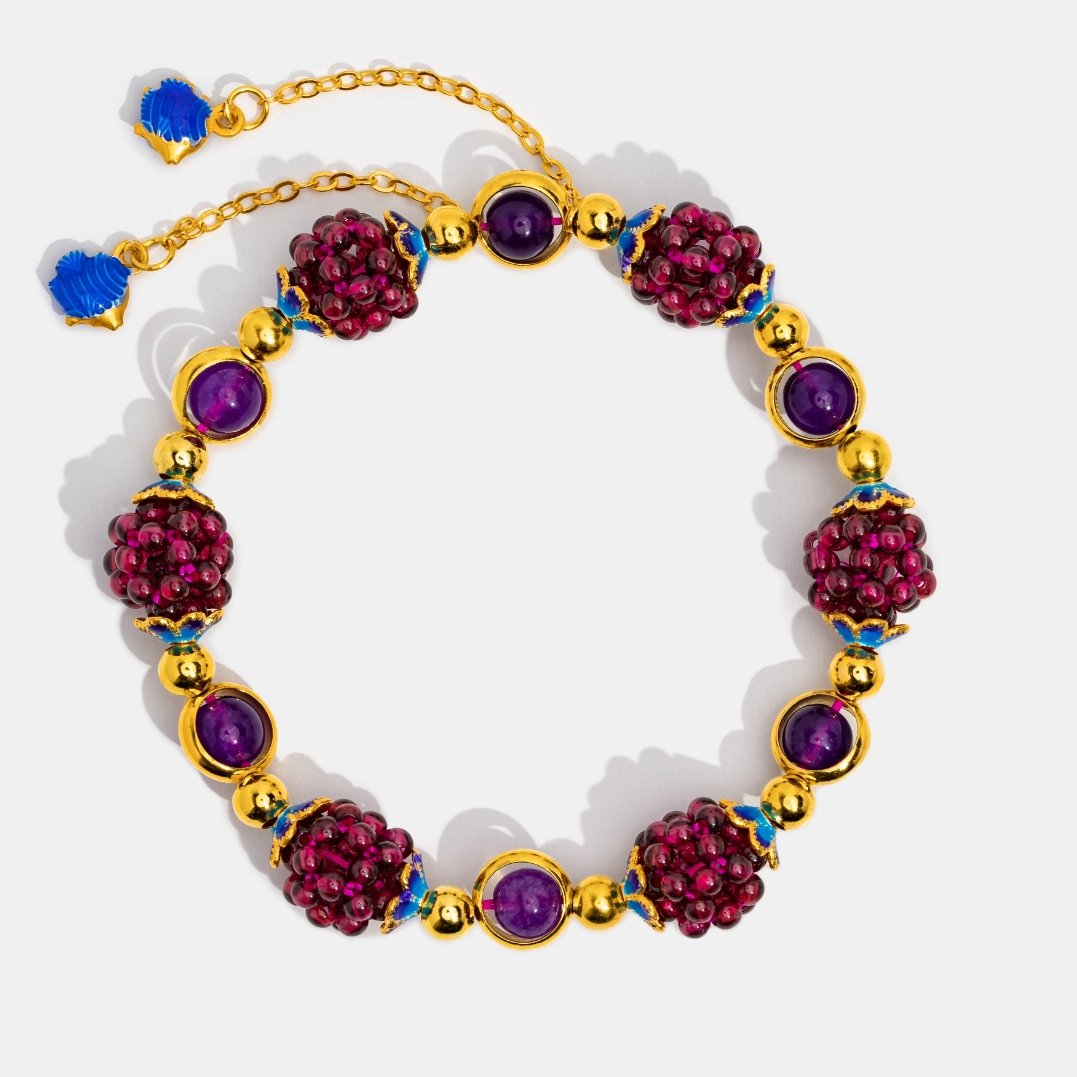 Natural Garnet Stone Pomegranate Bracelet