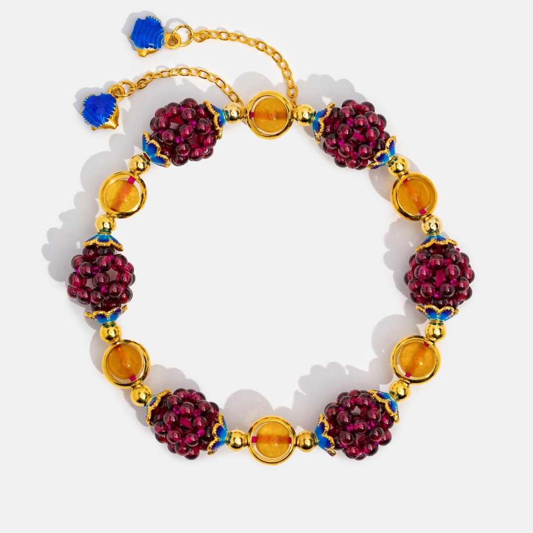 Natural Garnet Stone Pomegranate Bracelet